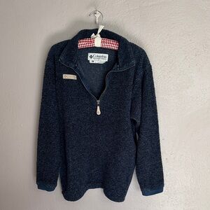 Columbia Dark Blue Fleece Half-Zip Sweater